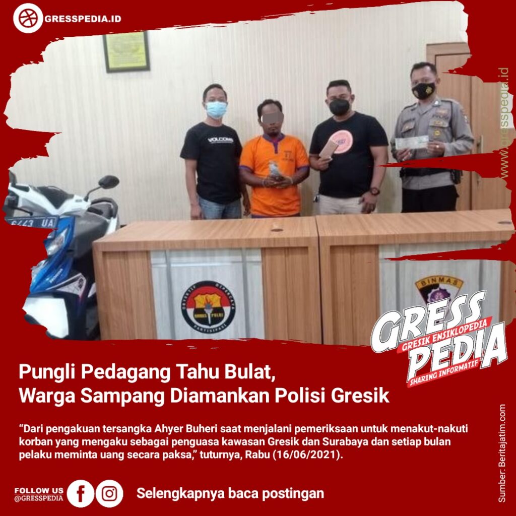 Pungli Pedagang Tahu Bulat, Warga Sampang Diamankan Polisi Gresik