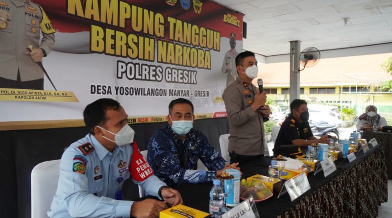 Polres Gresik Canangkan Kampung Tangguh Bersih Narkoba (16/6/2021).