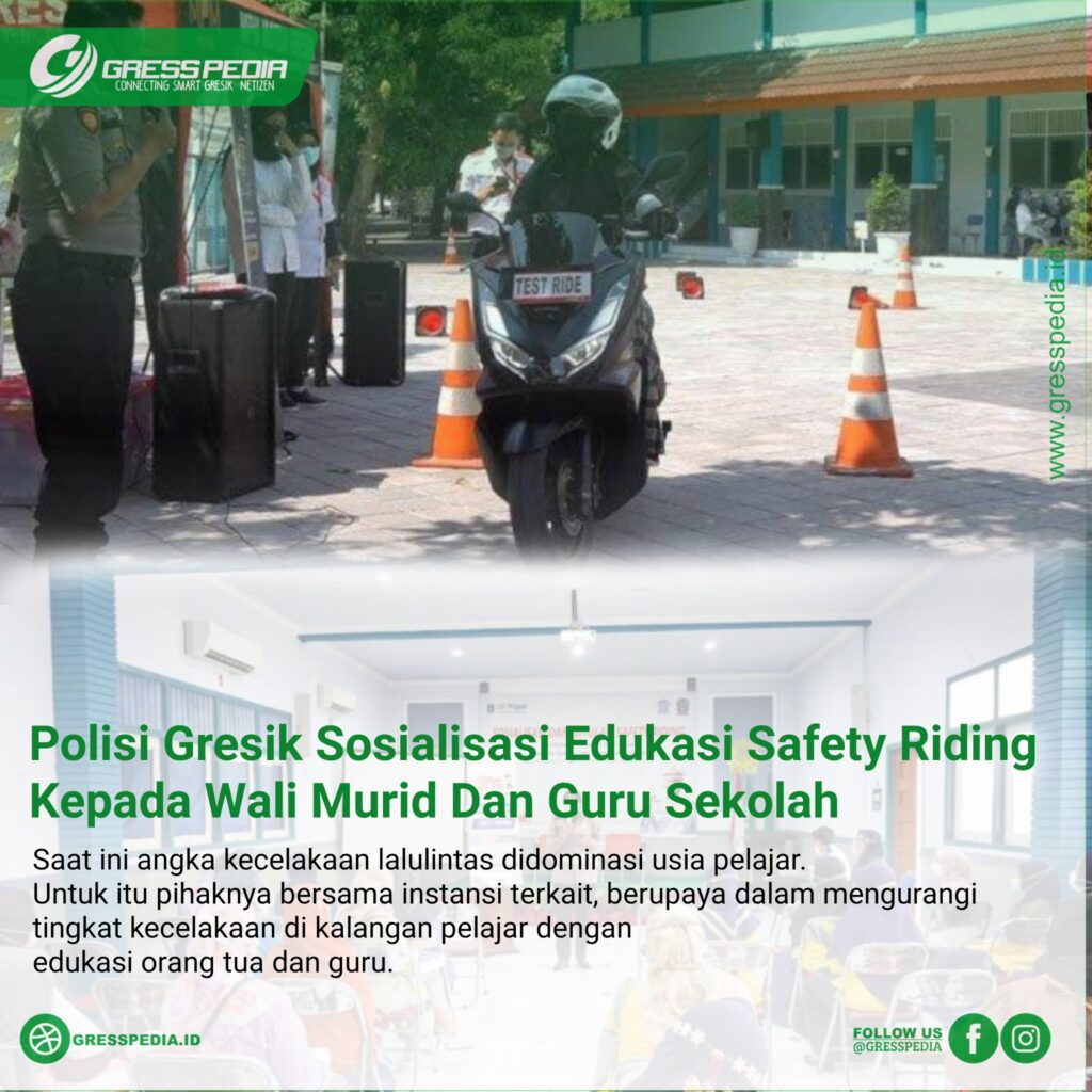 Polisi Gresik Sosialisasi Edukasi Safety Riding Kepada Wali Murid Dan Guru Sekolah