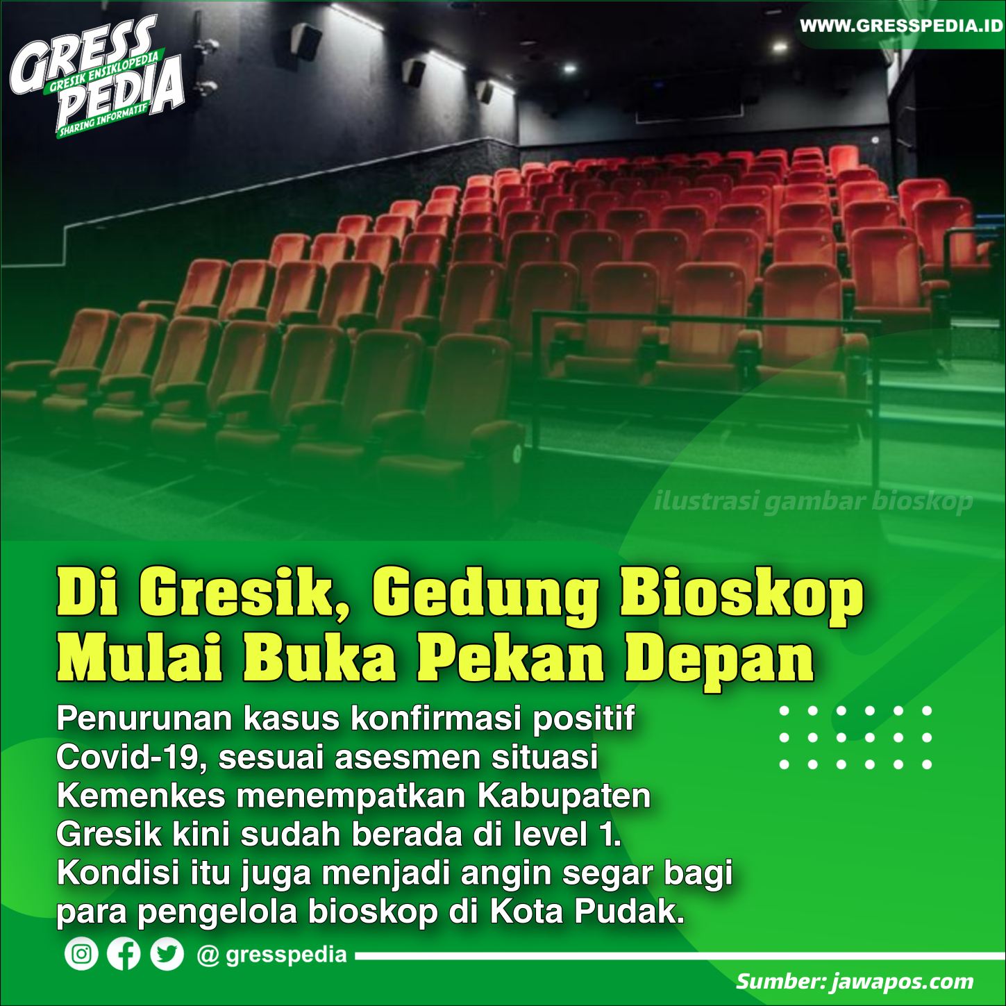 Bioskop Mulai Buka Pekan Depan di Gresik