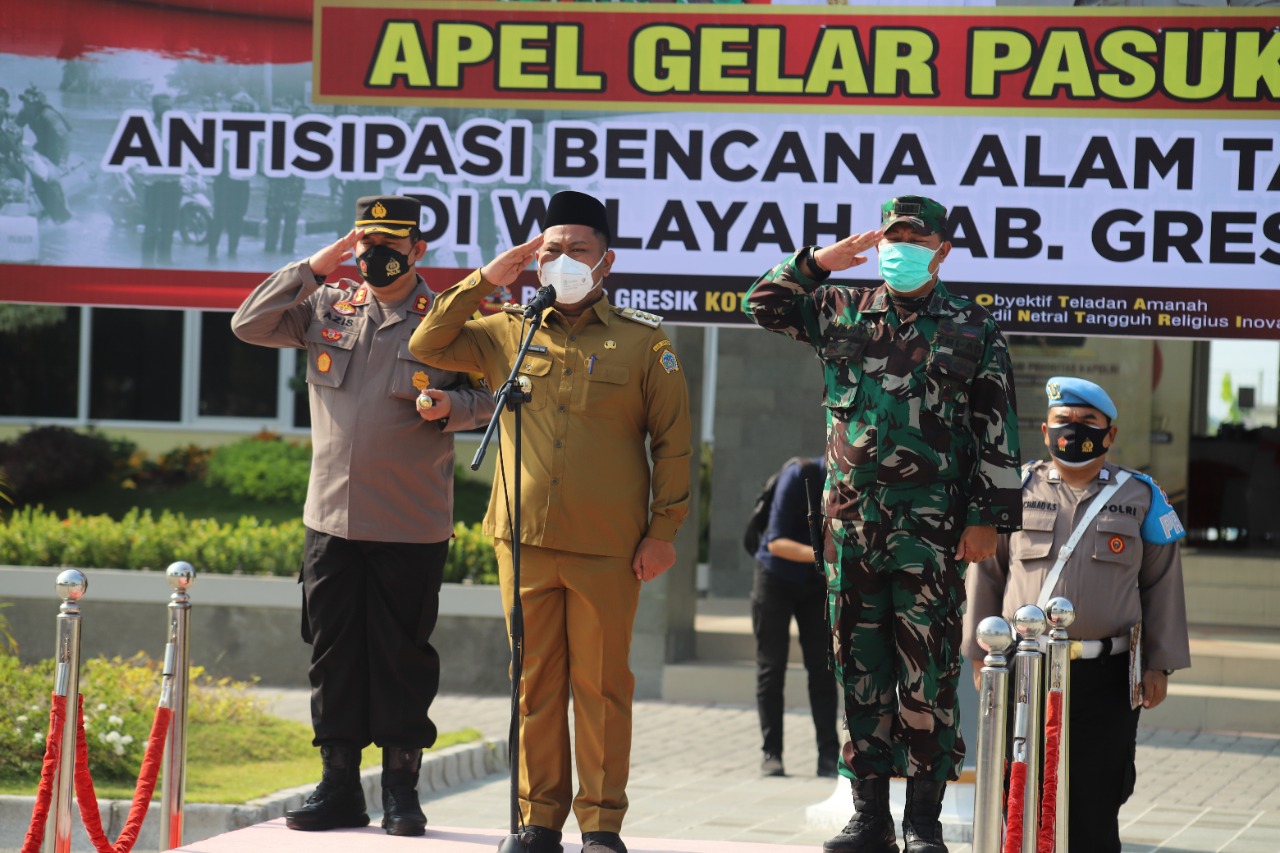 Pecegahan dan Kesiapsiagaan, Polres Gresik Lakukan Gelar Apel Pasukan
