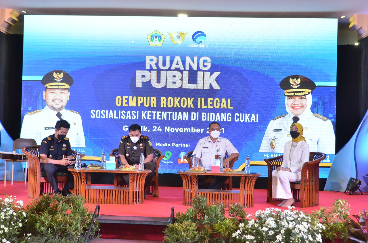 KBC dan Kominfo Gresik Sosialisasi Tentang Cukai Di Ruang Publik