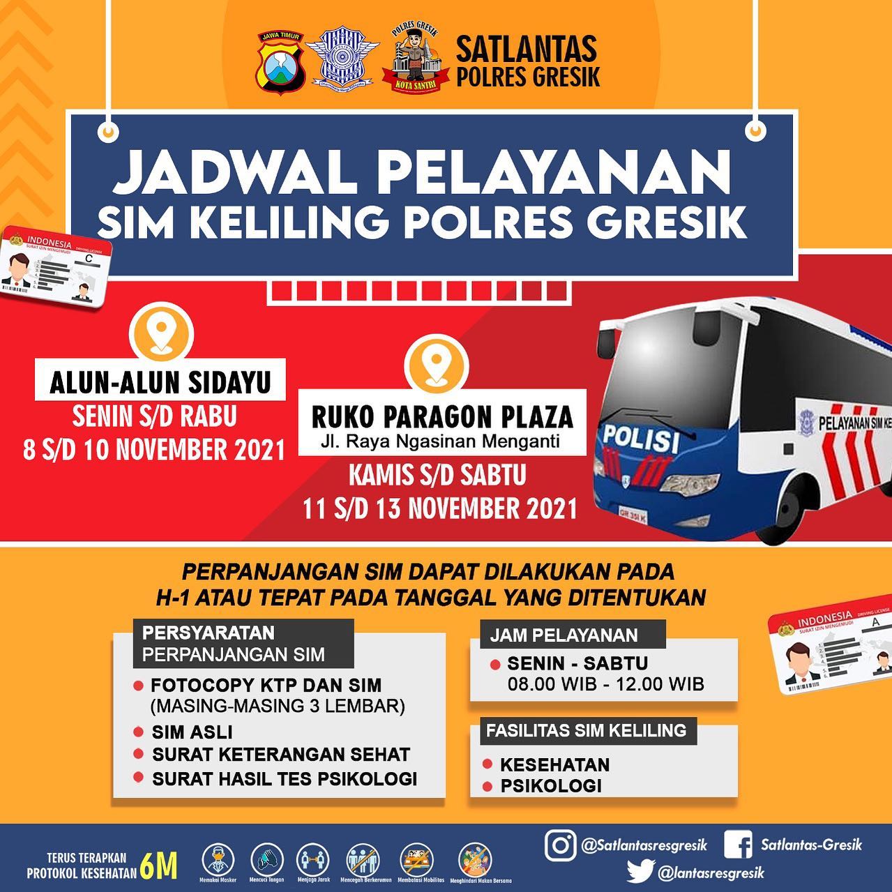 Jadwal Sim Keliling Gresik November 2021 (Minggu ke 2)