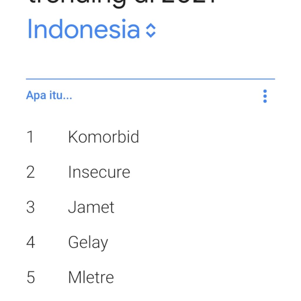 Istilah Kekinian Paling Banyak Dicari Netizen di Internet Selama 2021
