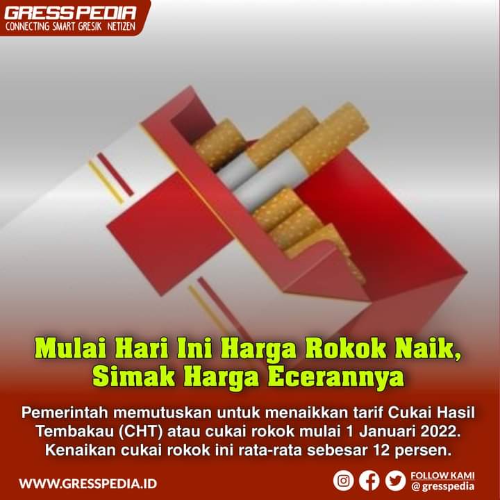 Mulai Hari Ini Harga Rokok Naik, Simak Harga Ecerannya