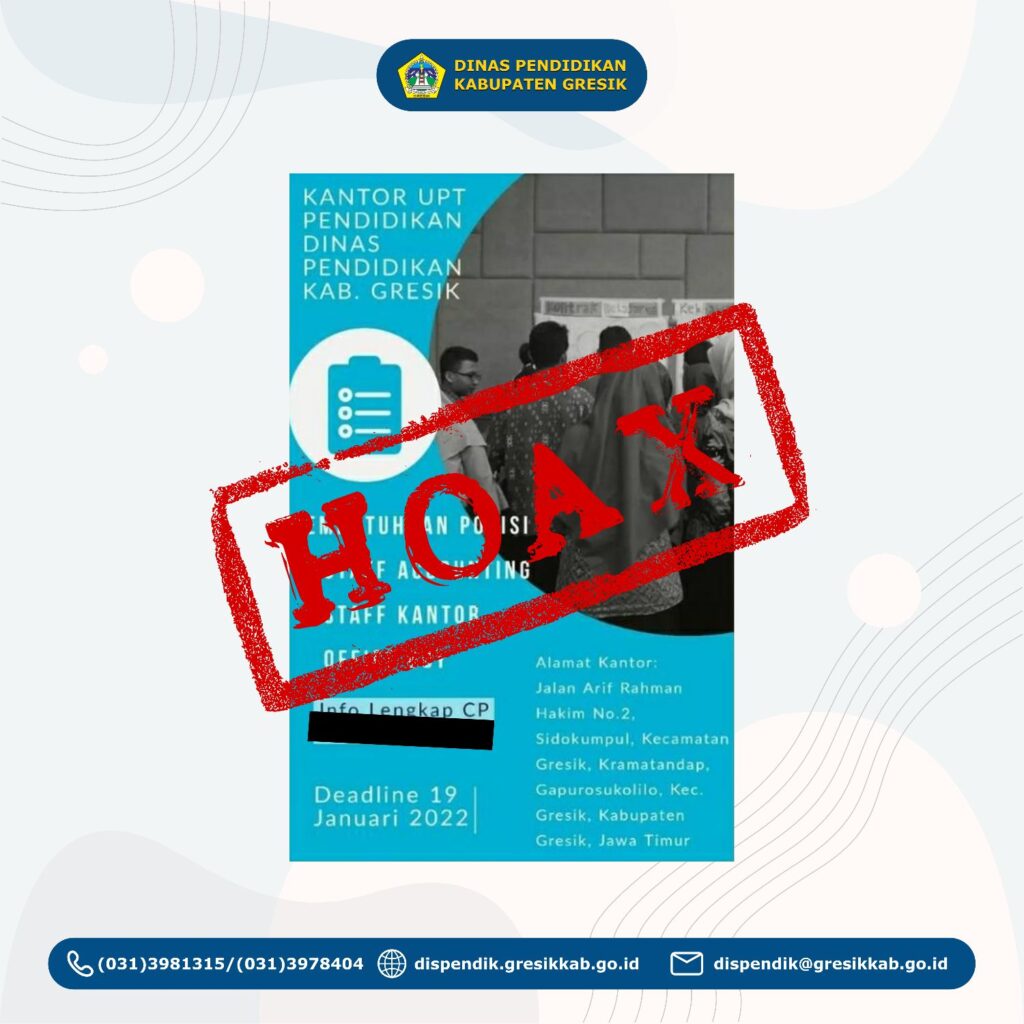 Waspada Hoax Loker Dispendik Kabupaten Gresik