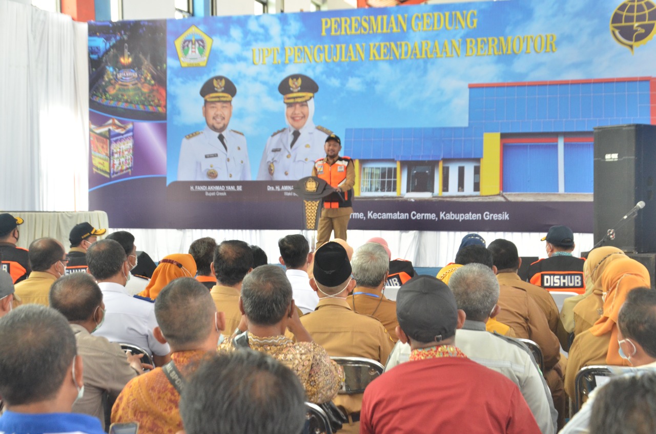 Tingkatkan Pelayanan Untuk Masyarakat. Bupati Gresik Resmikan Gedung UPT Pengujian Kendaraan Bermotor