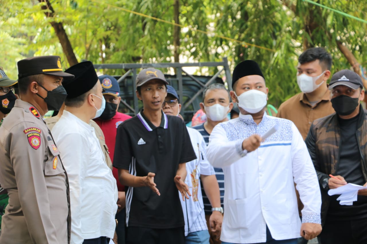 Gercep Bupati Gresik Tinjau Lokasi Kebakaran Pasar Sidayu