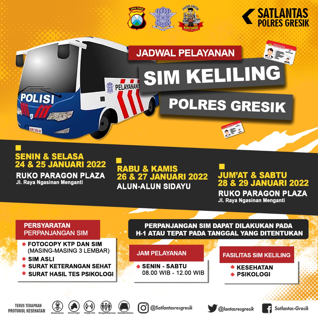 Jadwal Sim Keliling Gresik Januari 2022 (Minggu ke 4)