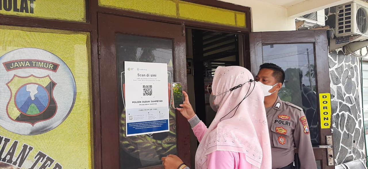 Tekan Penyebaran Covid-19, Polres Gresik Maksimalkan Aplikasi Peduli Lindungi