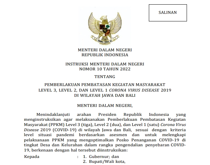 Surabaya Raya Kembali PPKM Level 3, Apa Saja Aturan Terbarunya?