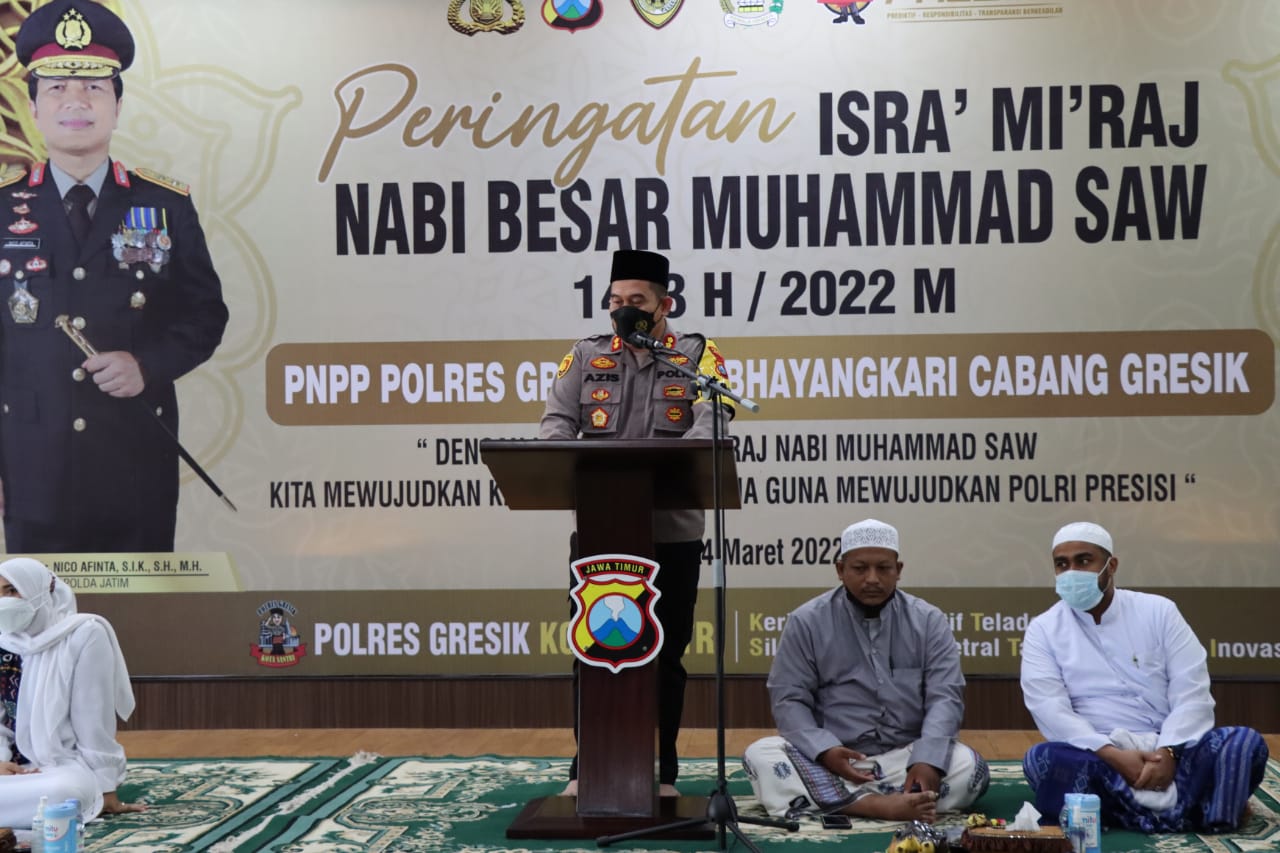 Peringati Isra' Mi'raj, Kapolres Gresik Doakan Pandemi Segera Berakhir