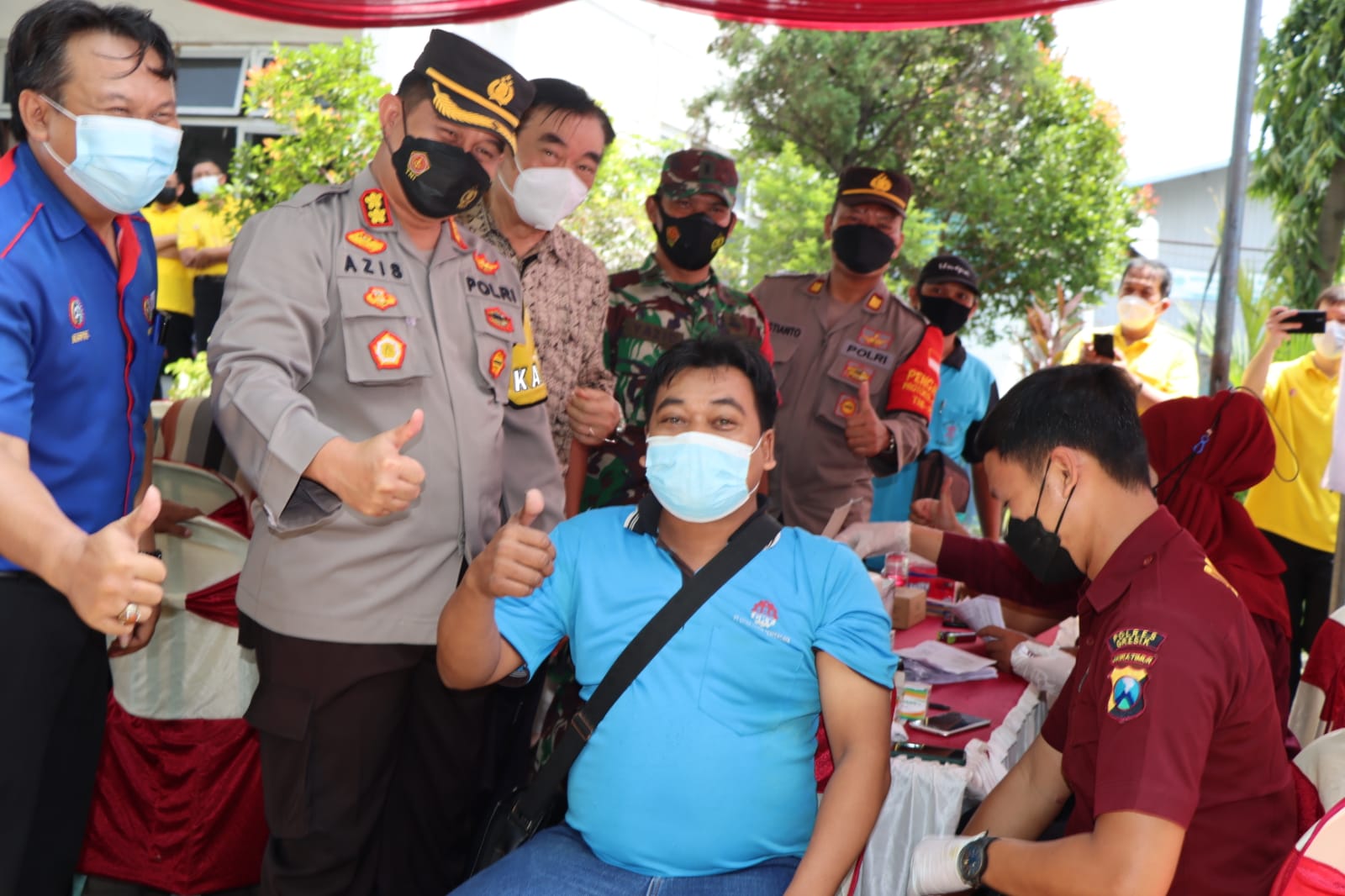 Kapolres Tinjau Vaksinasi Karyawan Perusahaan di Perbatasan Gresik
