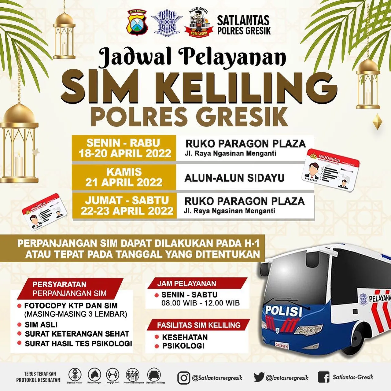 Jadwal Sim Keliling Gresik April 2022 (Minggu ke 3)