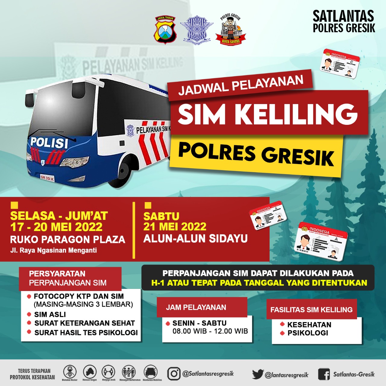 Jadwal Sim Keliling Gresik Mei 2022 (Minggu ke 3)