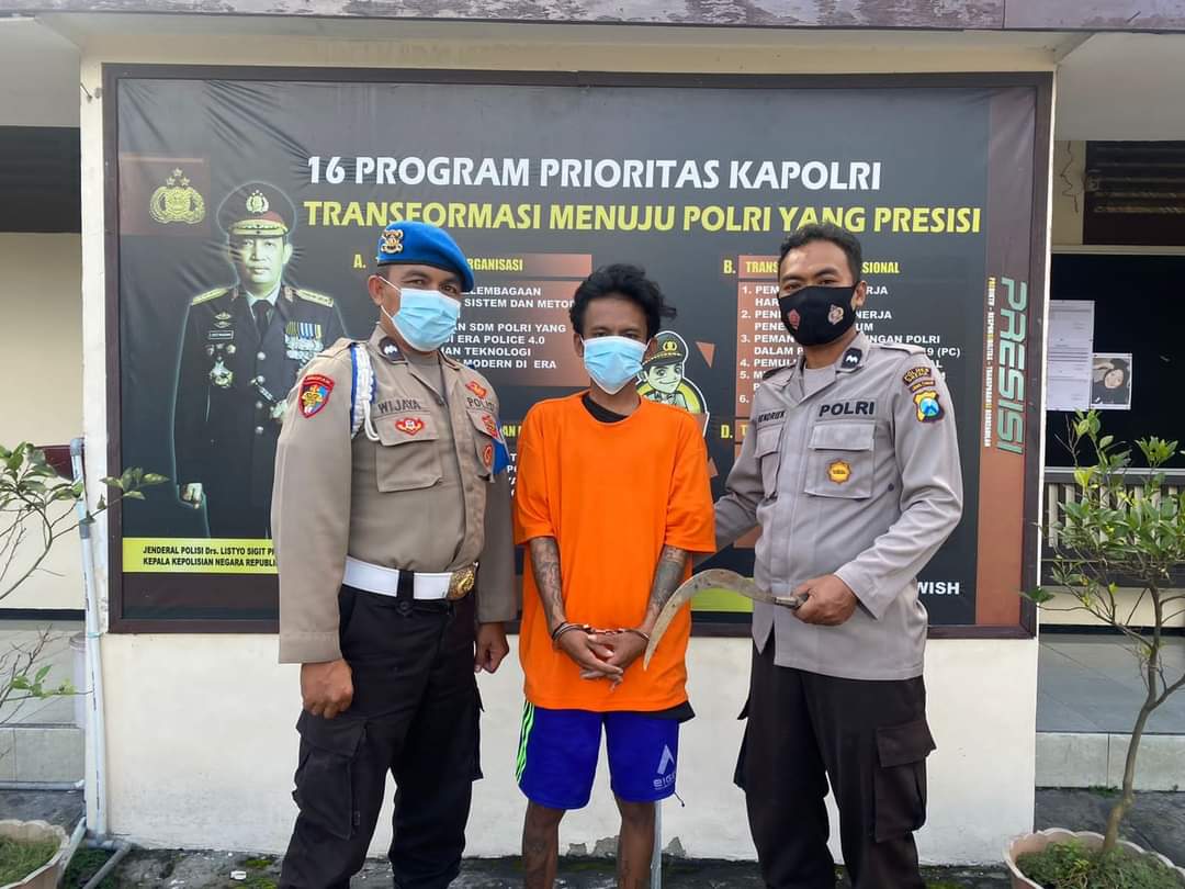 Pemuda Mabuk Bersenjata Tajam Berhasil Di Ringkus Buser Polsek Driyorejo