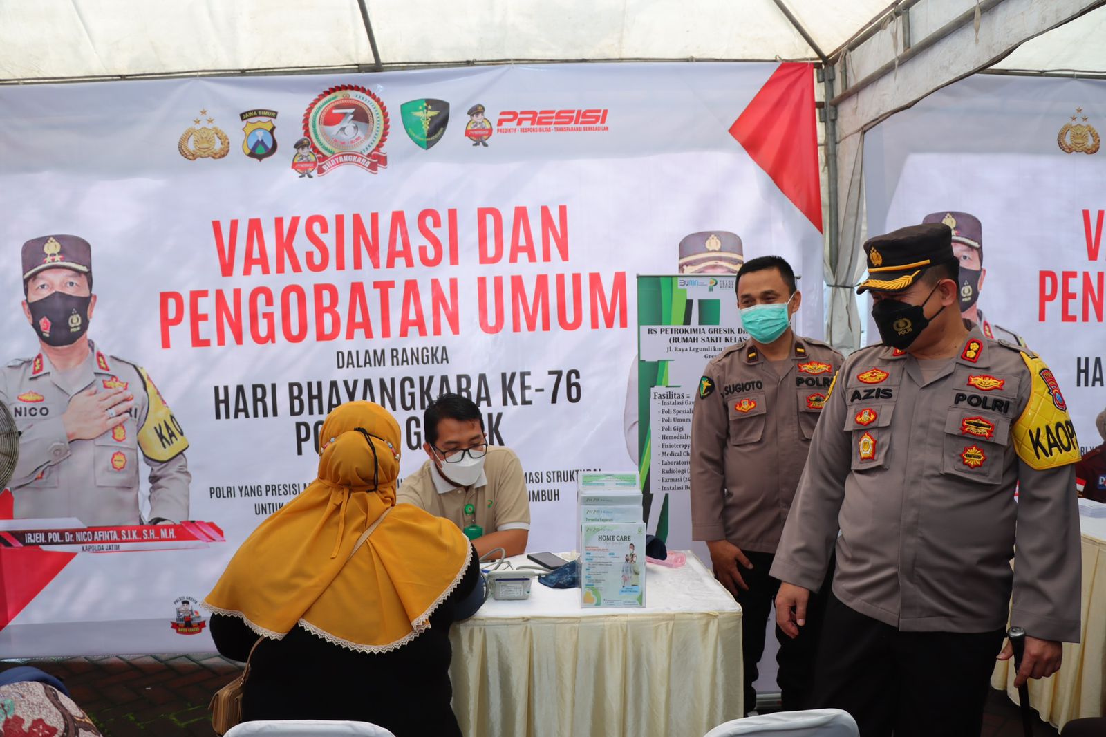 Polres Gresik Gencarkan Vaksinasi Booster dan Pengobatan Umum