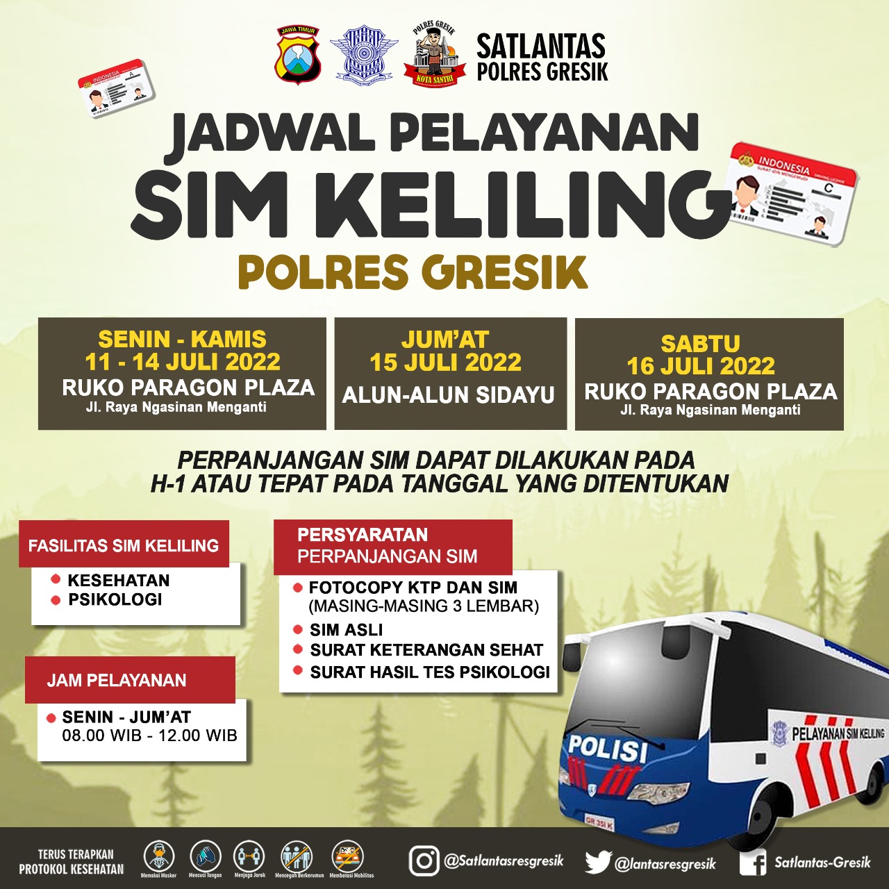 Jadwal Sim Keliling Gresik Juli 2022 (Minggu ke 2)