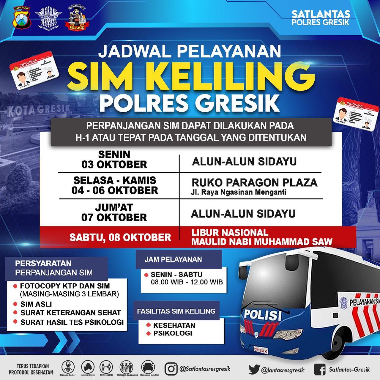 Jadwal Sim Keliling Gresik Oktober 2022 (Minggu ke 1)