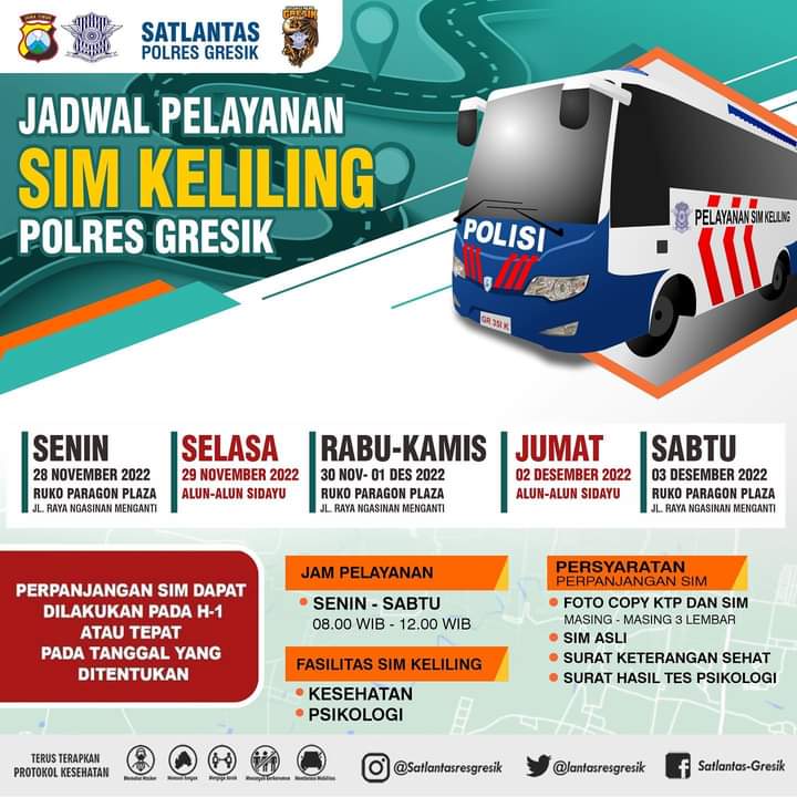 Jadwal Sim Keliling Gresik Akhir November 2022