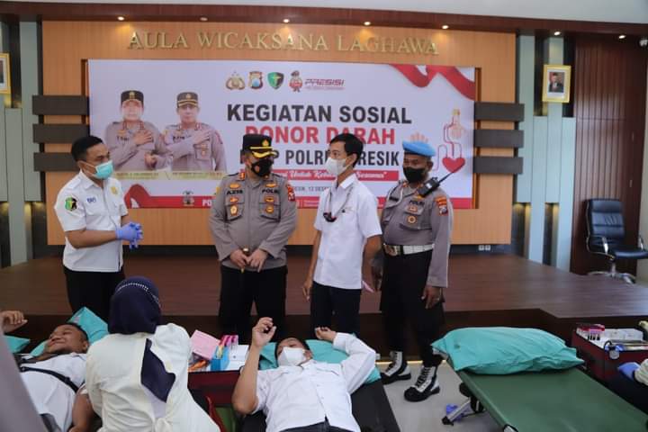Polres Gresik Gelar Donor Darah Bentuk Kepedulian Kepada Warga Gresik