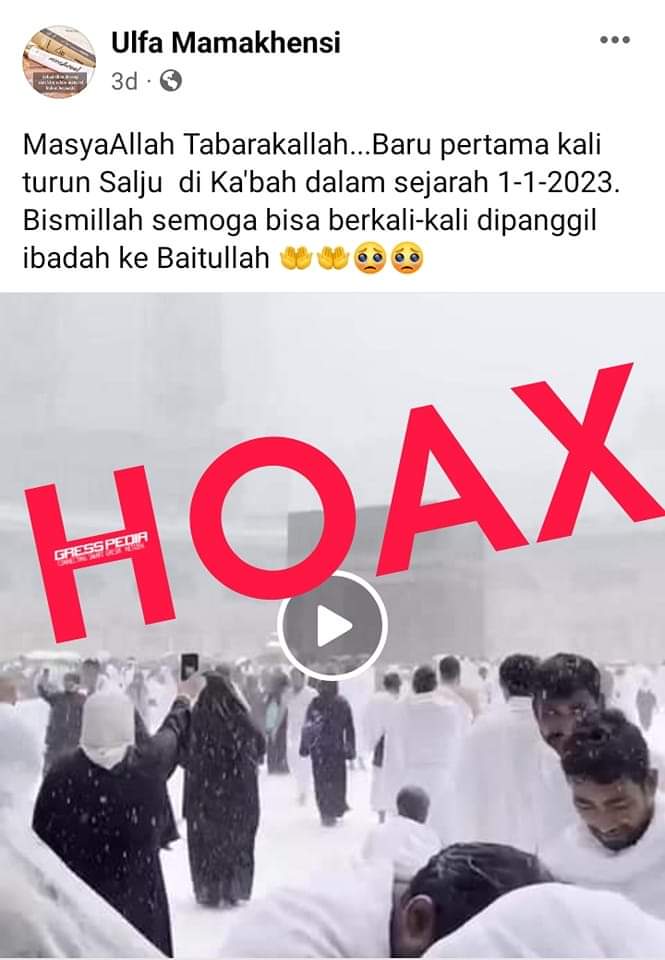 HOAX Video Turun Salju di Kabah pada Januari 2023