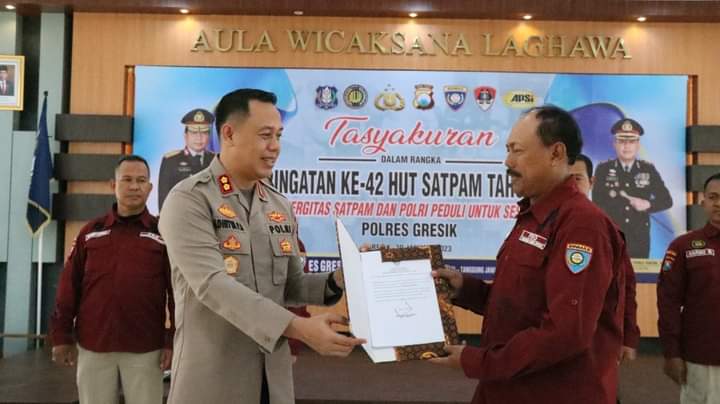 Peringatan HUT SATPAM 2023, Kapolres Gresik Beri Pesan Begini