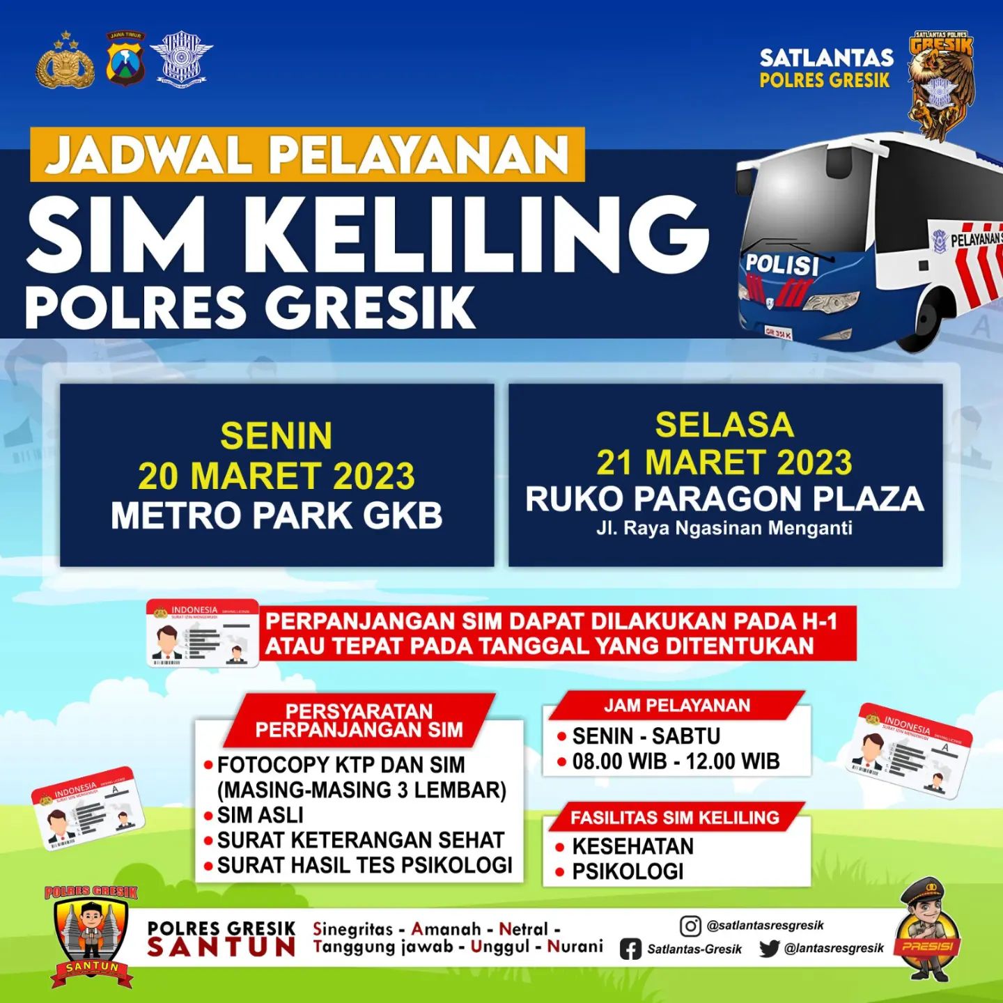 Jadwal Sim Keliling Gresik Maret 2023 (Minggu ke 3)