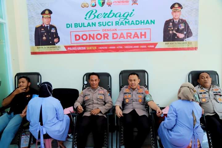 Baksos Ramadhan, Polres Gresik Gelar Donor Darah