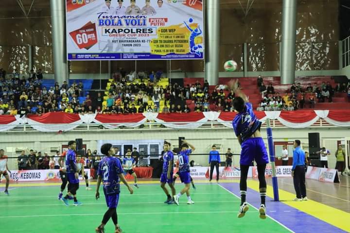 Jaring Bakat Potensial, Polres Gresik Gelar Turnamen Bola Voli Kapolres Cup 2023