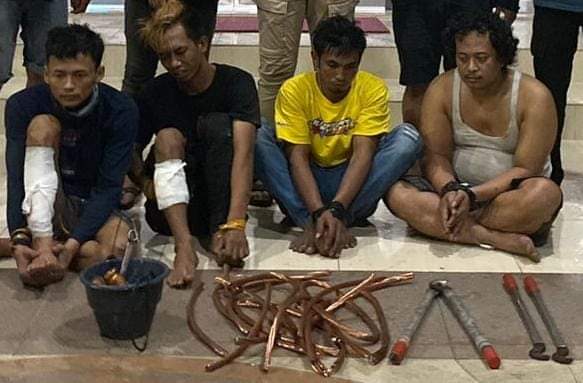 Komplotan Pencuri Kabel PLN di Ringkus Tim Satreskrim Polres Gresik