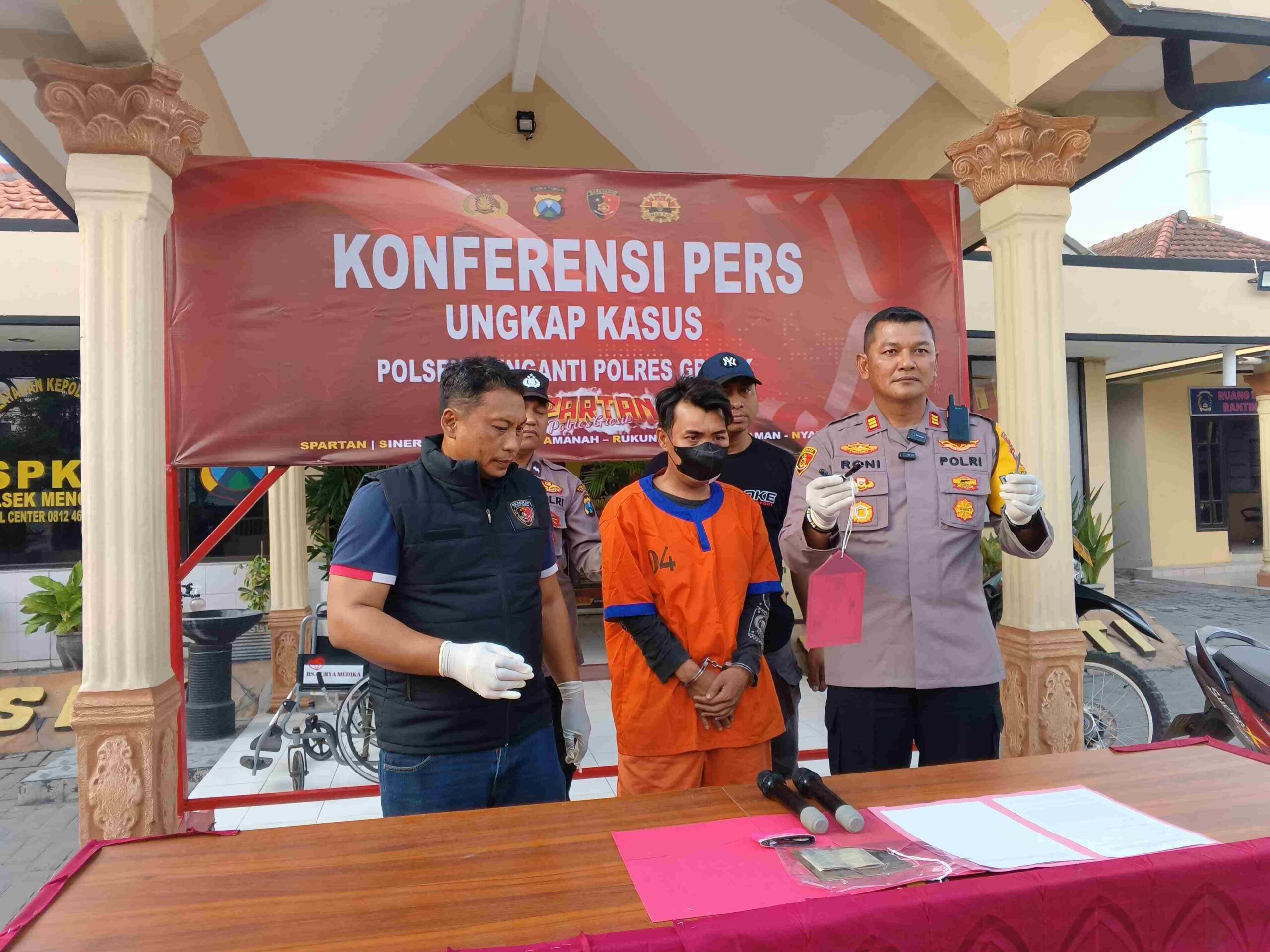 Polsek Menganti Gresik Berhasil Amankan Pelaku Pencurian Sepeda Motor Berbekal Kunci T