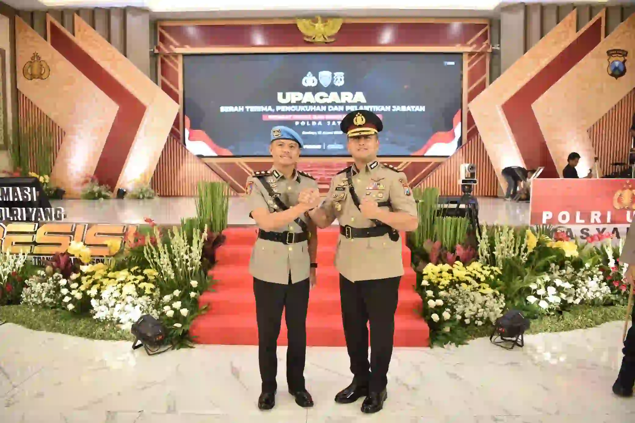 Serah Terima Jabatan Kapolres Gresik, AKBP Ramadhan Nasution Gantikan AKBP Rovan Richard Mahenu