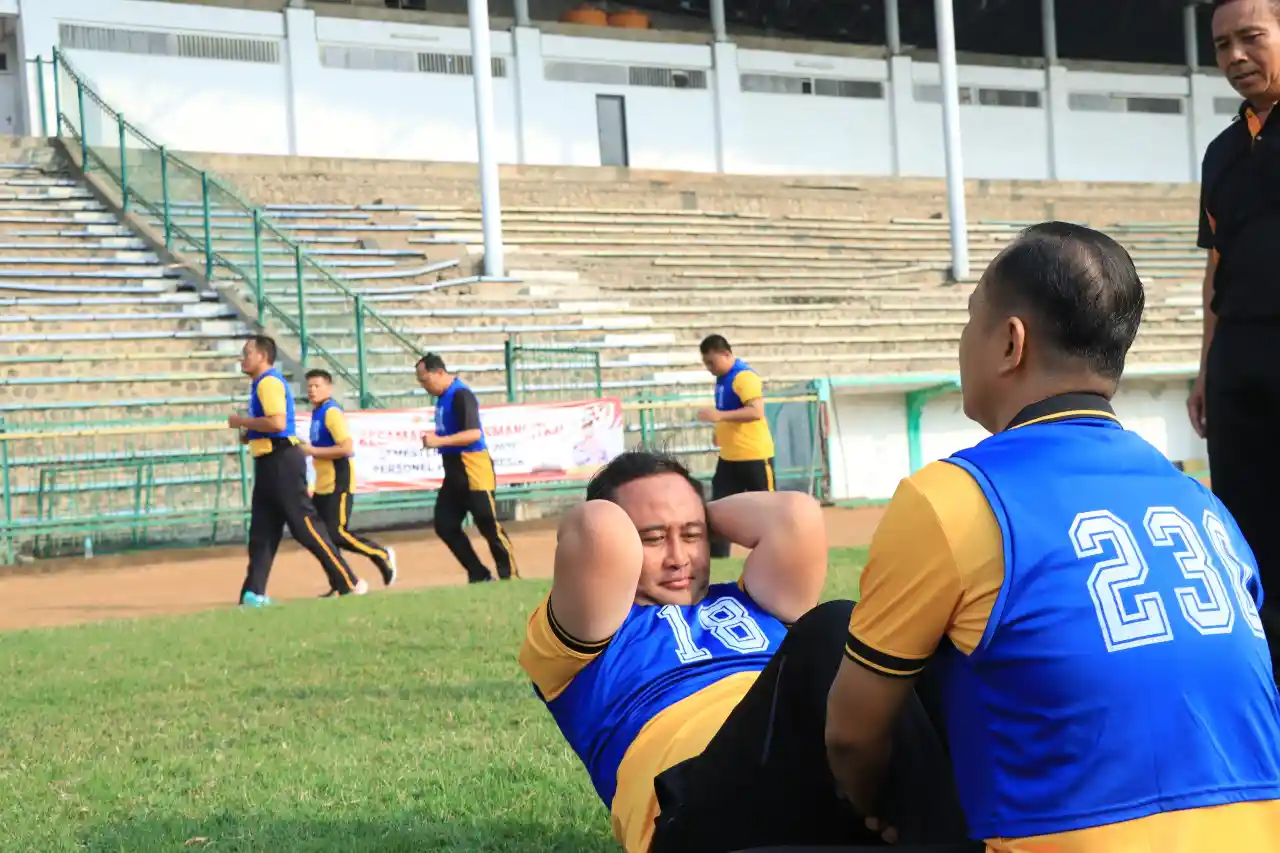 Tes Kesemaptaan Jasmani Semester I 2026, Polres Gresik Jaga Kebugaran Personel