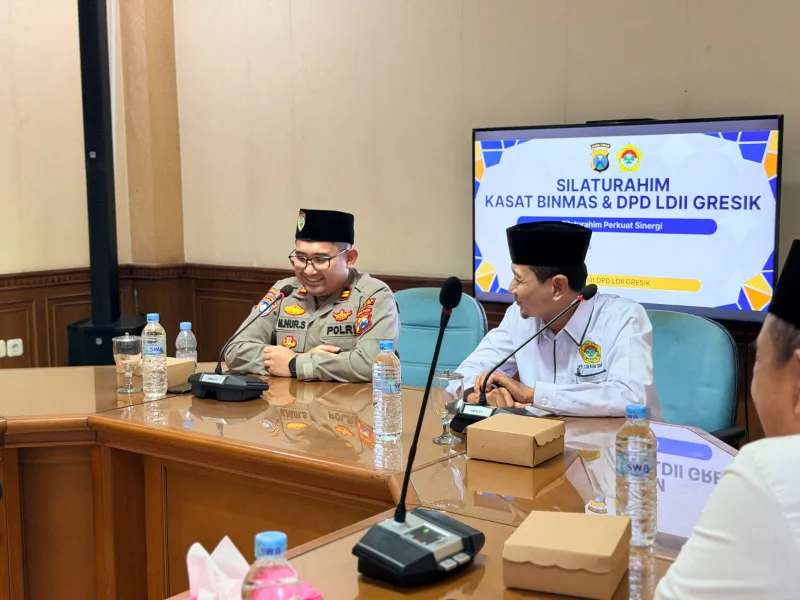Wujudkan Sitkamtibmas Aman, Kasat Binmas Polres Gresik Jalin Silaturahmi dengan Pengurus DPD LDII