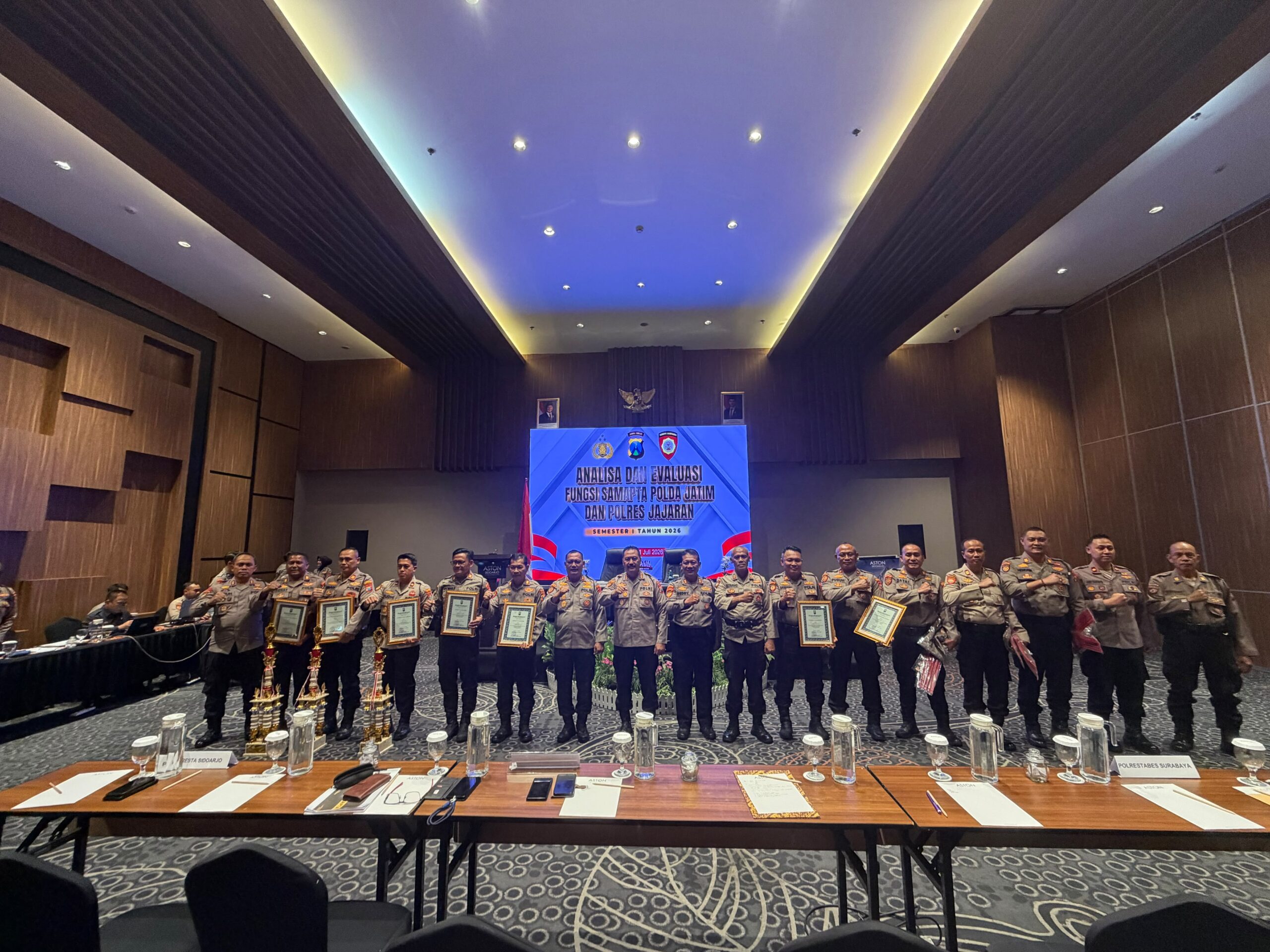Polres Gresik Raih Juara 2 Pelaksanaan Giat Patroli Harkamtibmas Terbanyak pada Anev Samapta Polda Jatim