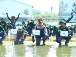 Polres Gresik Bersama Forkopimda dan PT Smelting Tanam 10.000 Mangrove di Randuboto, Jaga Ekosistem Pesisir