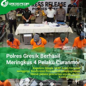 Polres Gresik Meringkus 4 Pelaku Curanmor
