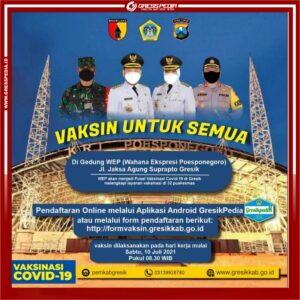 Jadwal Dan Cara Daftar Vaksinasi Kabupaten Gresik