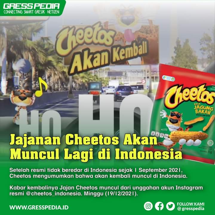 Jajanan Cheetos Akan Muncul Lagi di Indonesia
