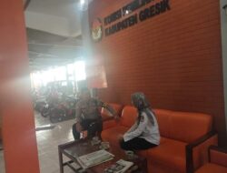 Dukung Keamanan Proses Pemilu 2024, Satgas Kamseltibcar Lantas Polres Gresik Sambangi KPU