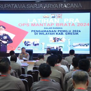 Siap Amankan Tahapan Pemilu, Polres Gresik Gelar Lat Pra Operasi Mantab Brata 2024
