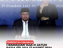 Pemerintah Umumkan 1 Ramadan 1445 H Jatuh pada Selasa 12 Maret 2024