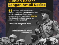 Warga Gresik Bisa Manfaatkan Layanan Gratis Pengawalan Polres Gresik Saat Ambil Uang Jumlah Besar