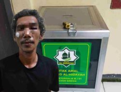 Kepergok Takmir Masjid Saat beraksi, Polsek Kebomas Gresik Amankan Maling Kotak Amal di Masjid Al Hidayah
