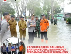 Kapolres Gresik Salurkan Bantuan Sosial bagi Warga Terdampak Banjir di Benjeng