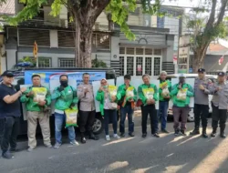 Ringankan Beban Ojol dan Warga CFD, Polres Gresik Gelar Gerakan Pangan Murah