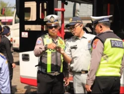 Pastikan Keselamatan Pemudik, Rampcheck Bus Dilakukan di Rest Area 726 B Wringinanom